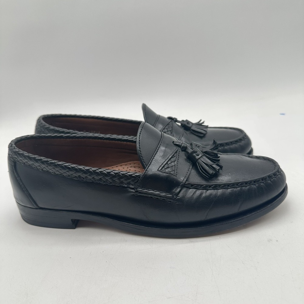 Allen Edmonds Maxfield Shoes Mens Size 10D Leather Tassel Moc Toe Loafers‎ BLACK